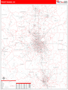 Front Range Metro Area Digital Map Red Line Style